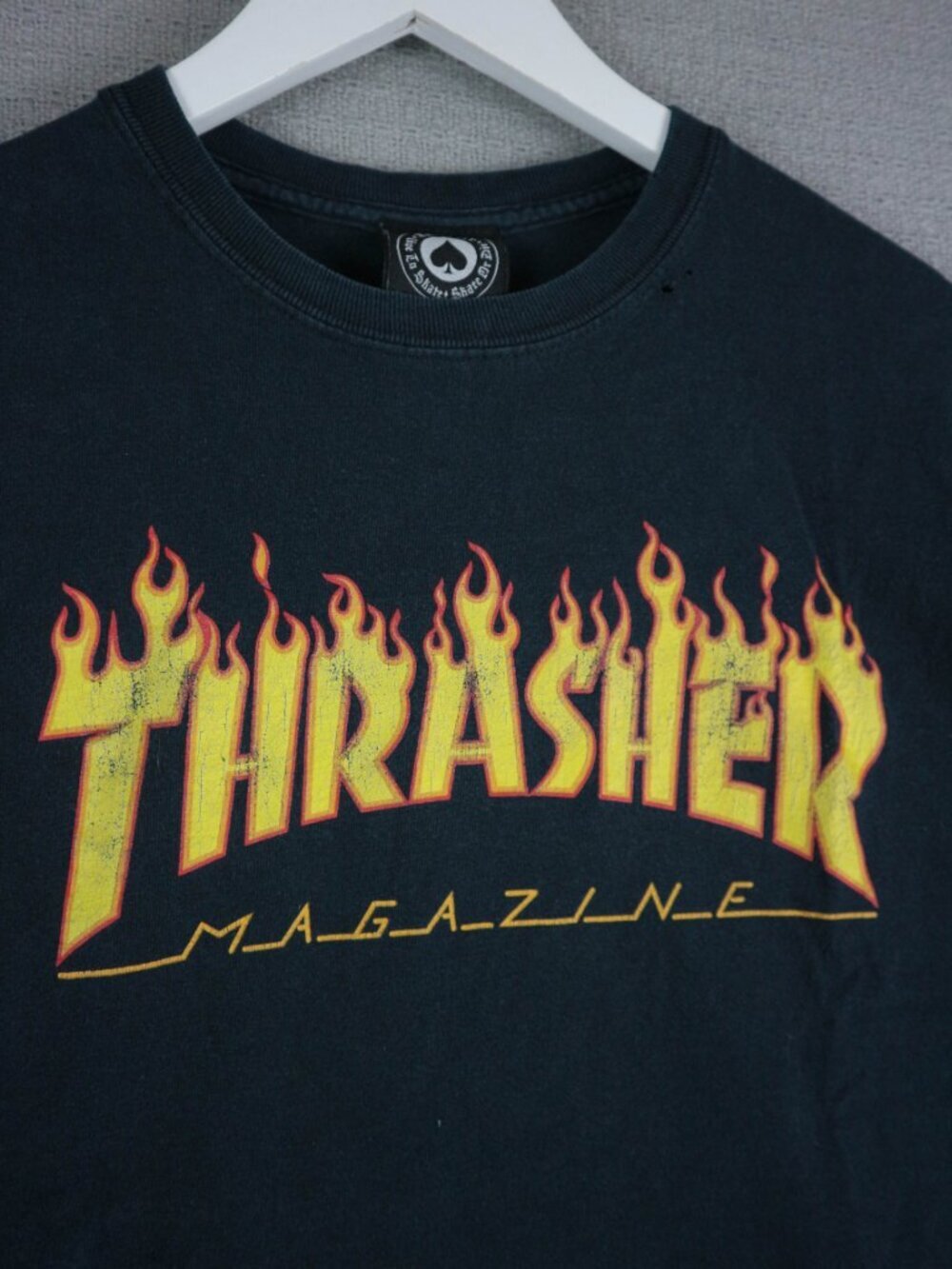 Thrasher Flame Logo Cotton Skateboard Tee Shirt Mens Medium Faded - Picture 5 of 10